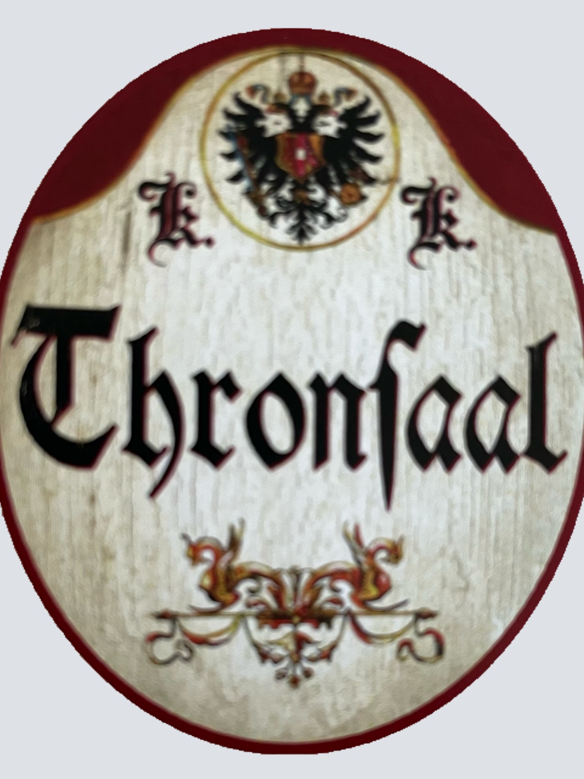 Kuk Nostalgie Holzschild Thronsaal Schloss Burg Kaiser Saal Schild