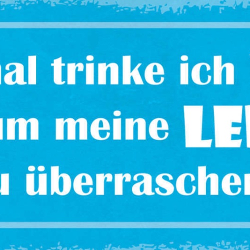 Schild Manchmal Trinke Ich Wasser Nur Um Meine Leber Zu Überraschen 27x10