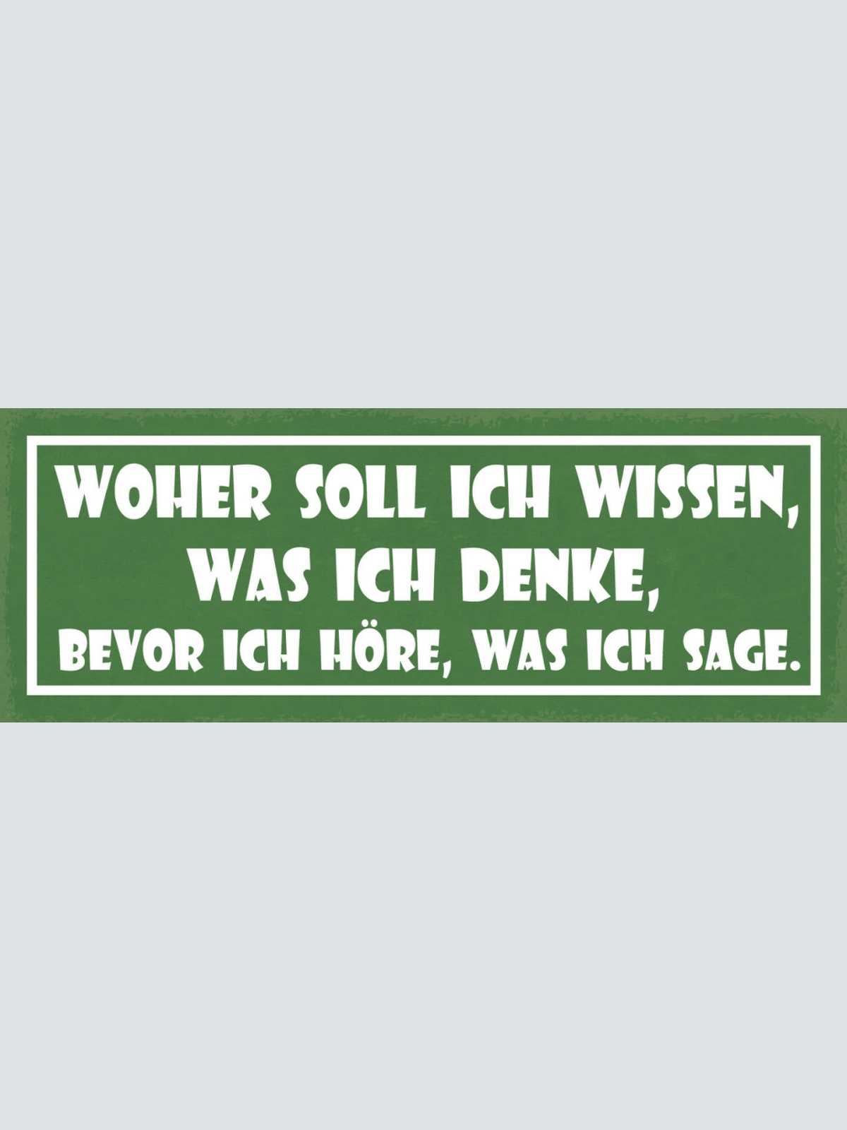 Schild Woher Soll Ich Wissen Was Ich Denke Bevor Ich Höre Was Ich Sage 27x10