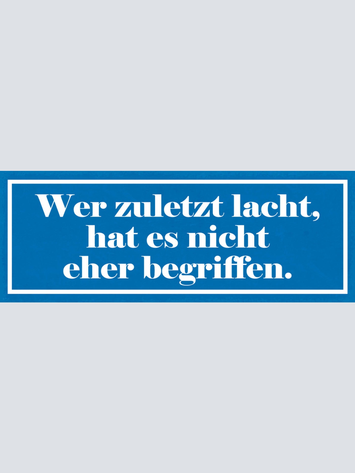 Schild Wer Zuletzt Lacht Hat Es Nicht Eher Begriffen Witz 27x10 Blech od.Holz