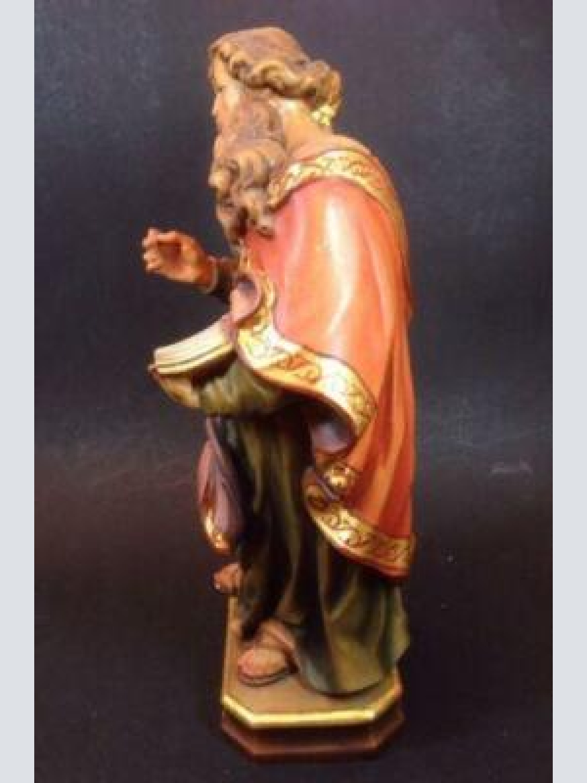 Heiliger Matthäus mit Engel Holz geschnitzt ca. 29 cm 12610