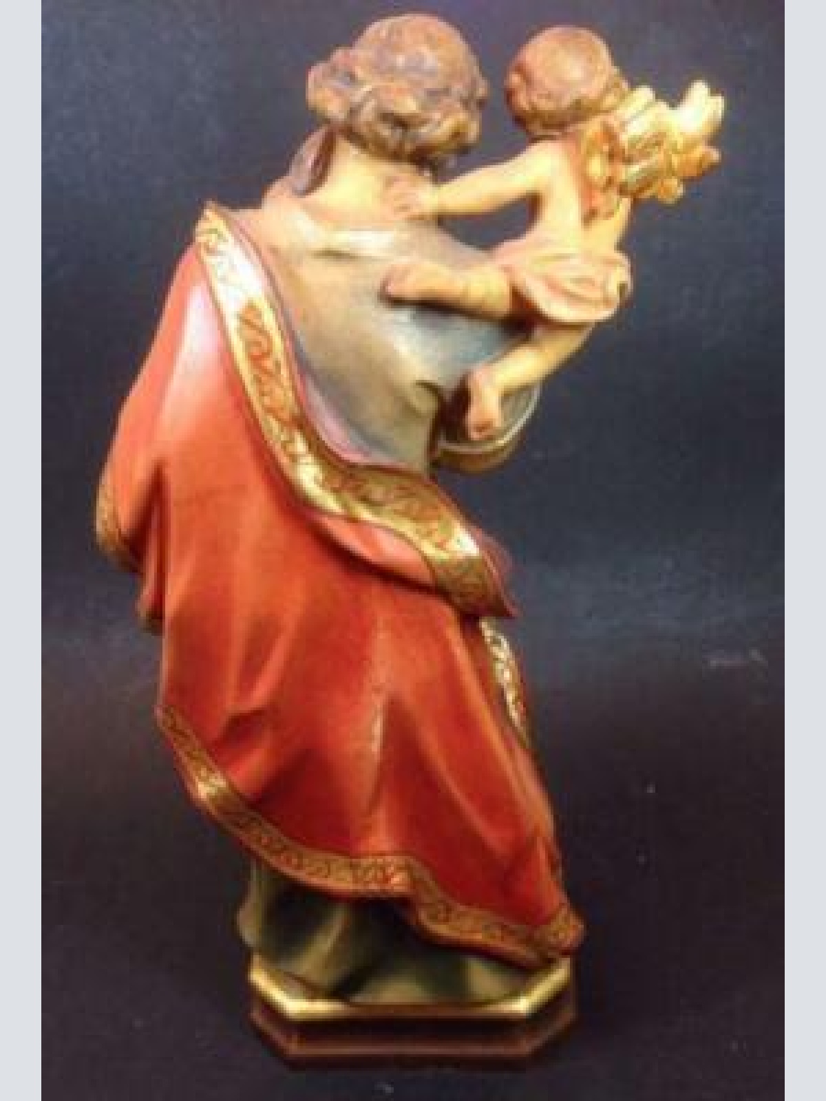 Heiliger Matthäus mit Engel Holz geschnitzt ca. 29 cm 12610