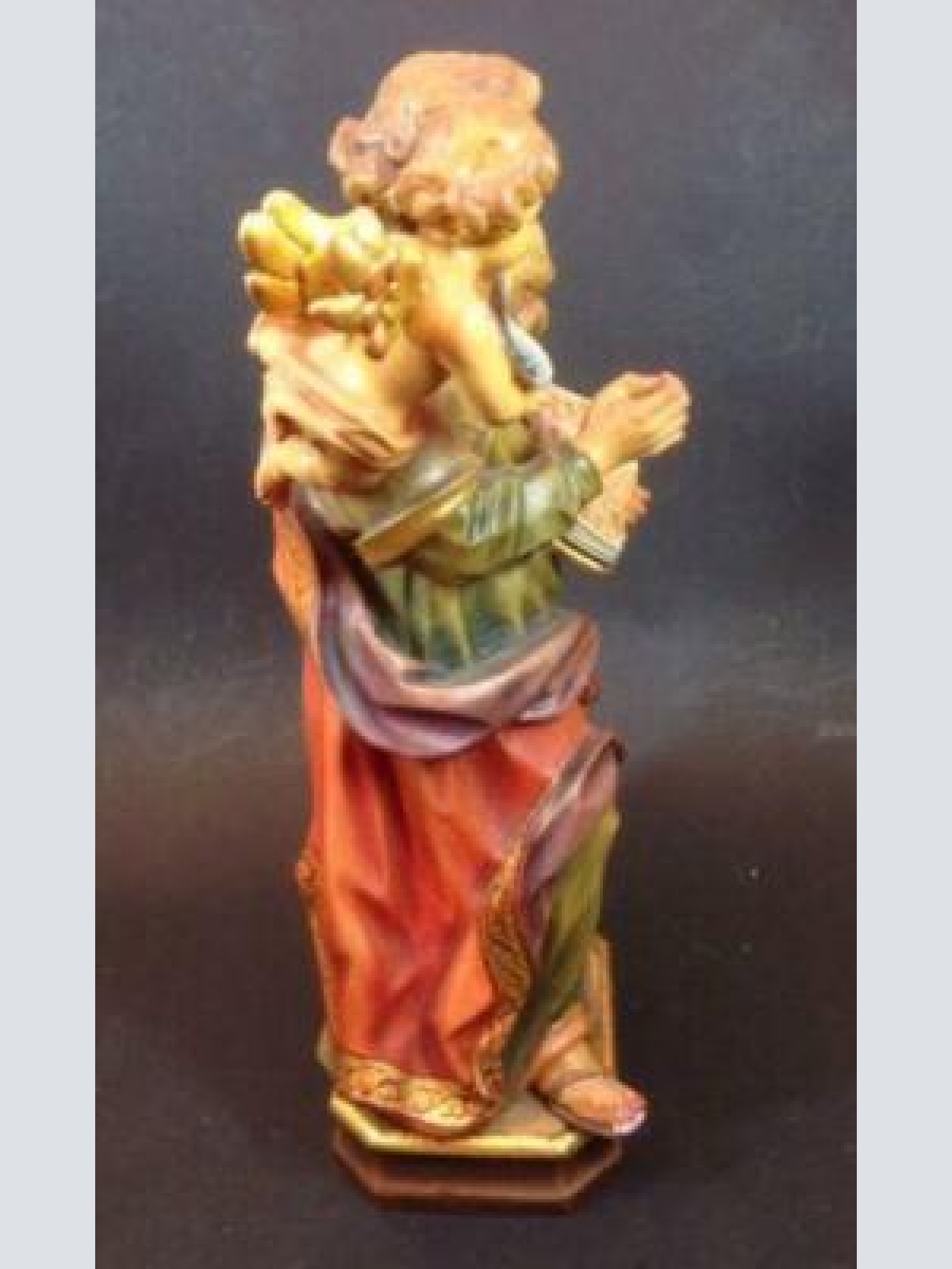 Heiliger Matthäus mit Engel Holz geschnitzt ca. 29 cm 12610