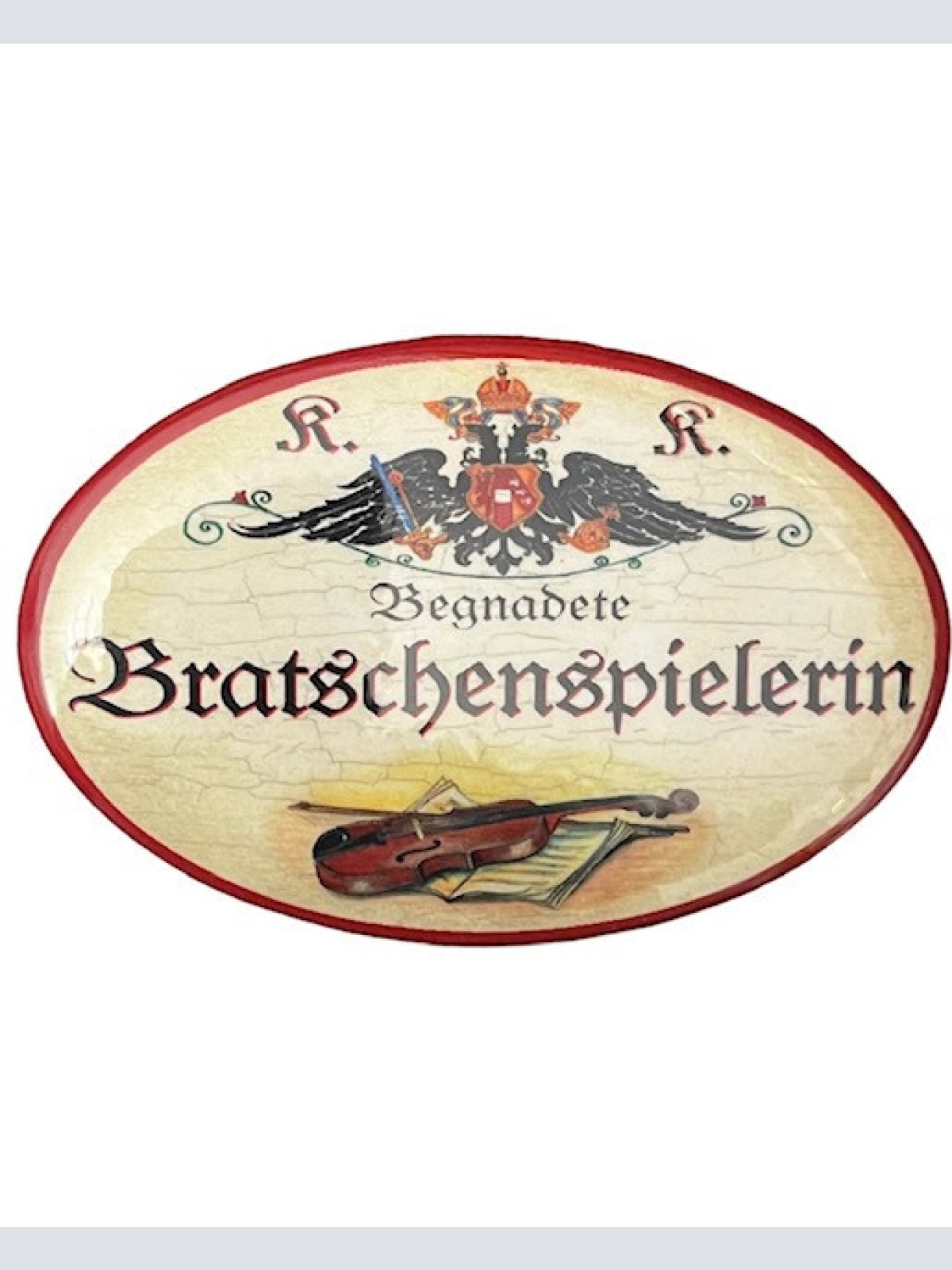 K&K  Flaschenöffner Bratsche Magnet Begandete Bratschenspielerin  7x4,5cm