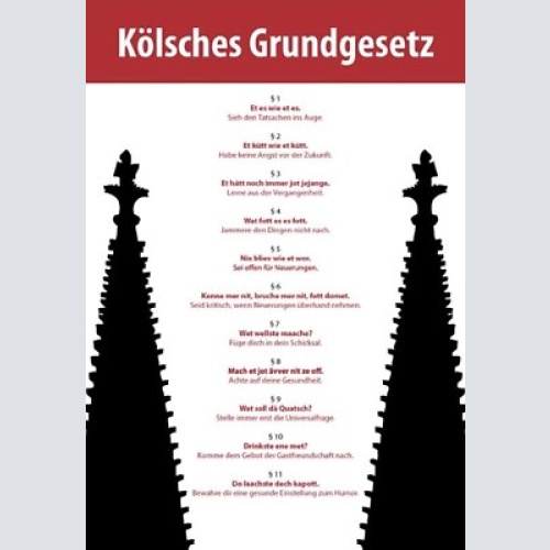 Schild köln kölsches grundgesetz humor lustig  12x18/20x30/30x40 blech oder holz