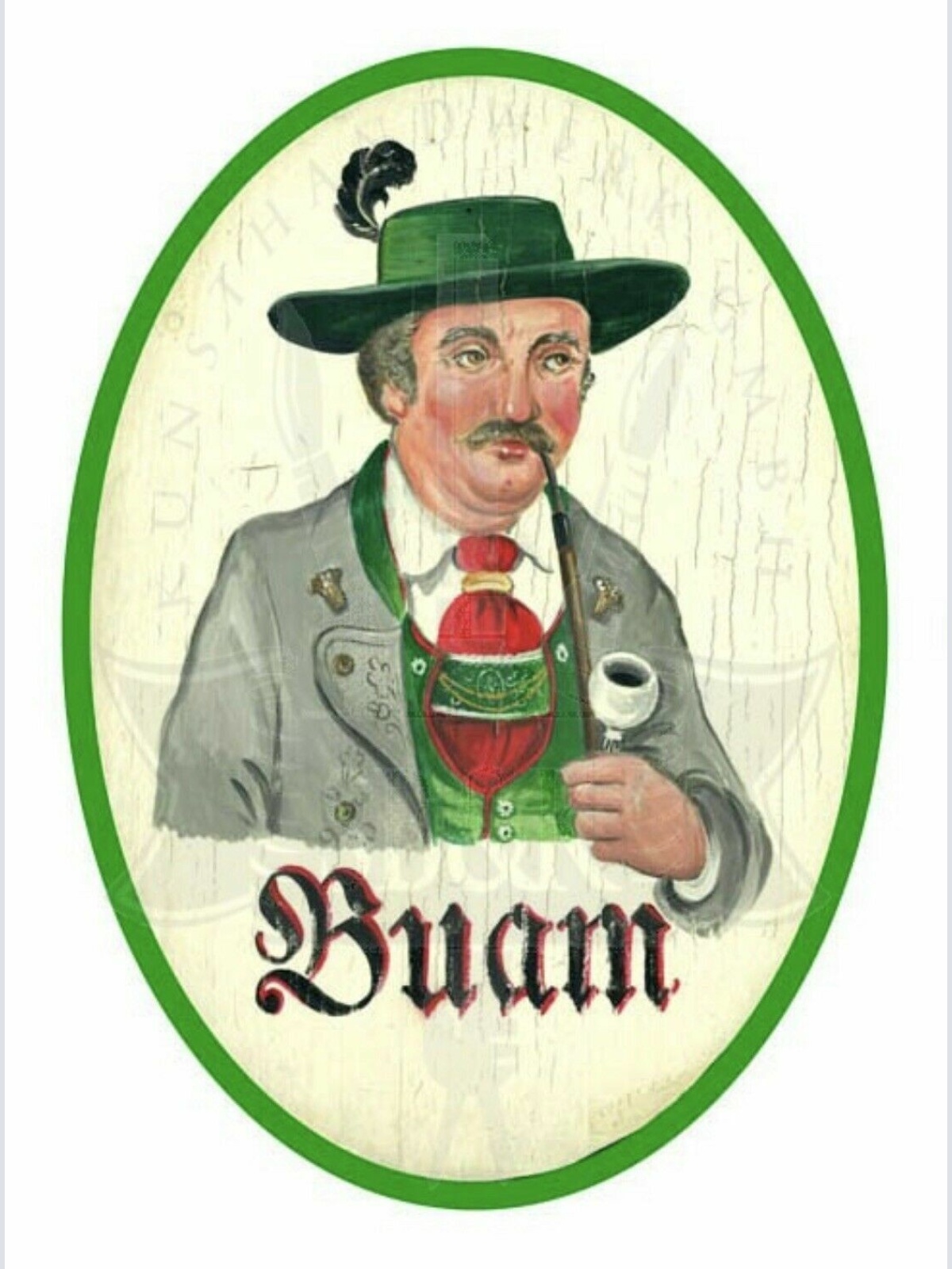 Nostalgie Holzschild Schild Bayern Tracht Buam WC Toilette