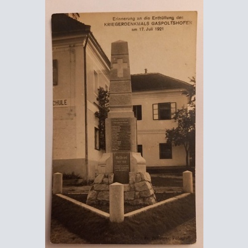 Erinnerung an das Kriegerdenkmals Gaspoltshofen am 17.Juli 1921, 500103A gr D