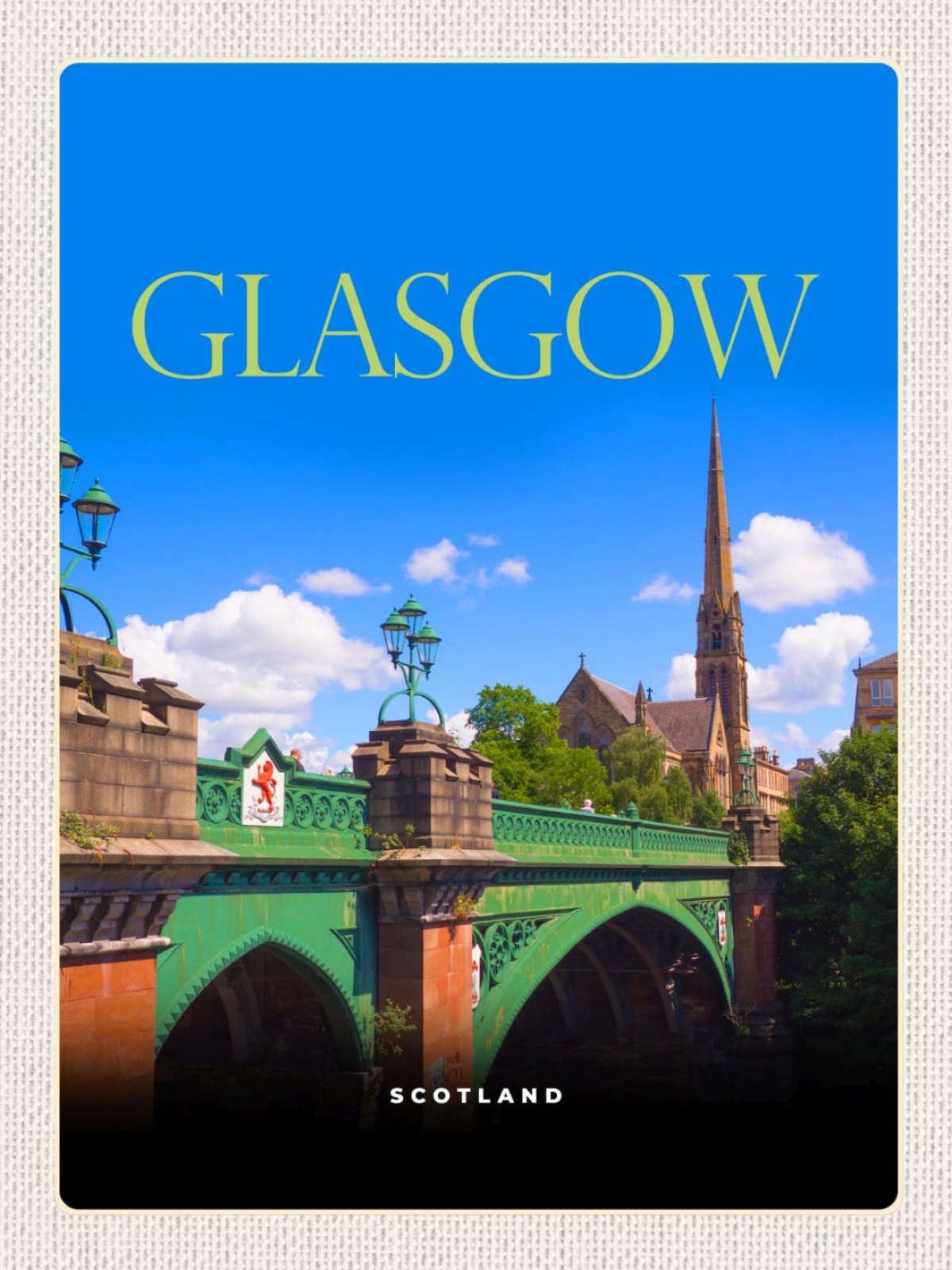 Schild Glasgow Scotland Schottland Kelvinbridge 12x18 20x30 30x40 Blech od. Holz