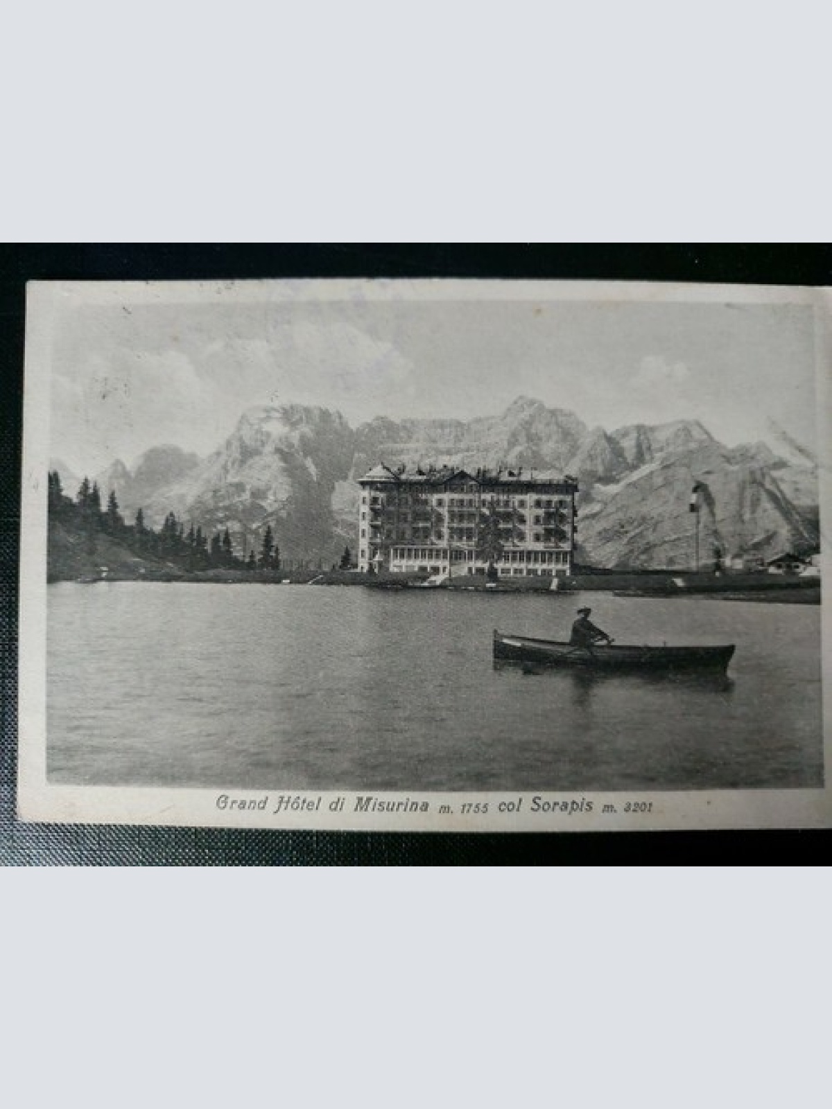 Grand Hotel di Misurina col Sorapis Alpen Schweiz Ruderboot 402509 WM