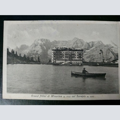 Grand Hotel di Misurina col Sorapis Alpen Schweiz Ruderboot 402509 WM