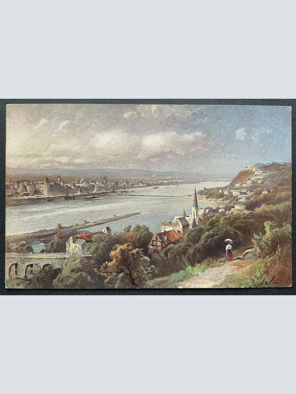 Koblenz Stadt Fluss Rhein Kirche Gebäude Rheinland-Pfalz Deutschland 410136 TH C