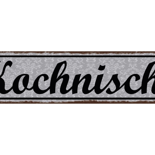 Schild Kochnische Küche Kochen Koch Essen Wohnung Haus 46 x 10 Blech od. Holz