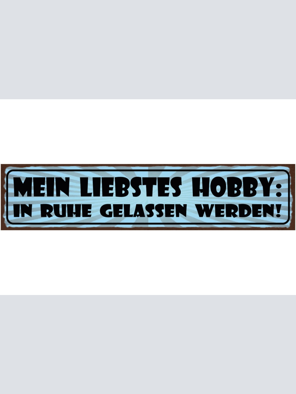 Schild Mein Liebstes Hobby In Ruhe Gelassen Werden 46 x 10 Blech od. Holz