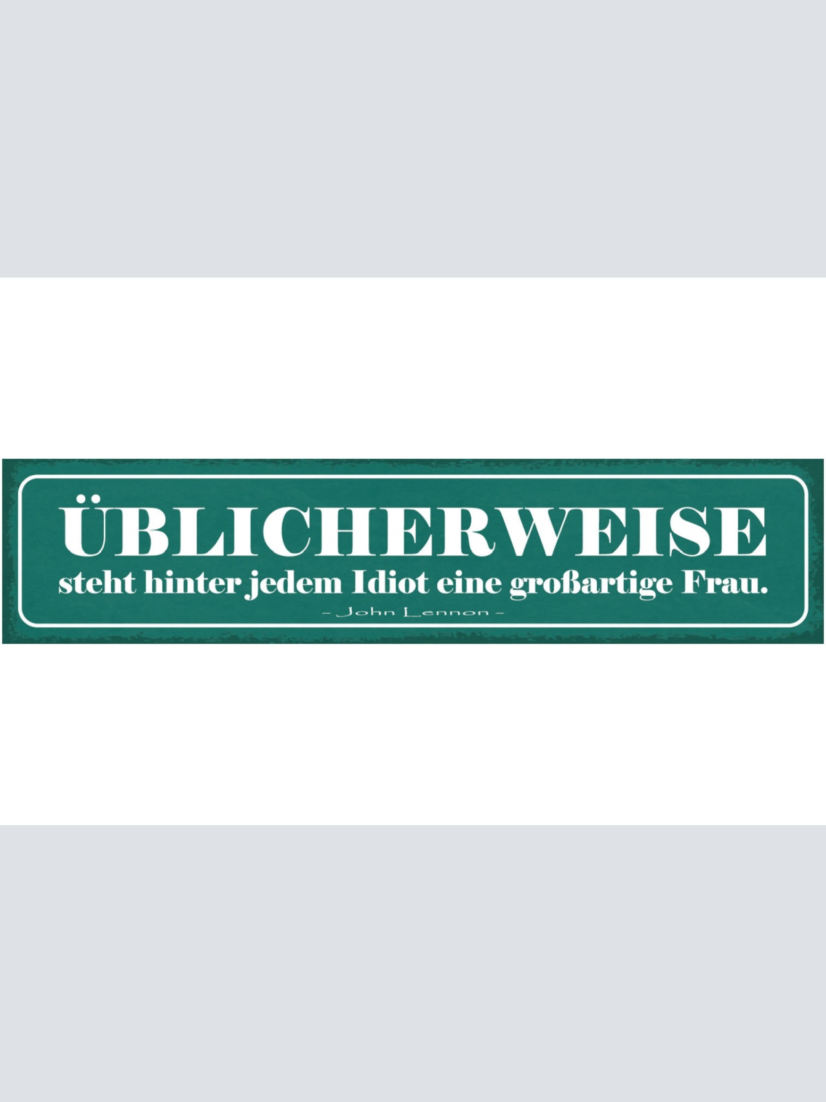 Schild Üblicherweise Steht Hinter Jedem Idiot Eine Großartige Frau Lennon 46x10