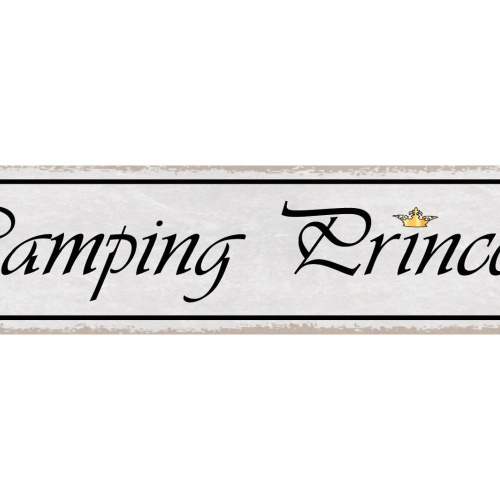 Schild Camping Princess Campen Zelt Wohnmobil Camper Bus 46 x 10 Blech od. Holz