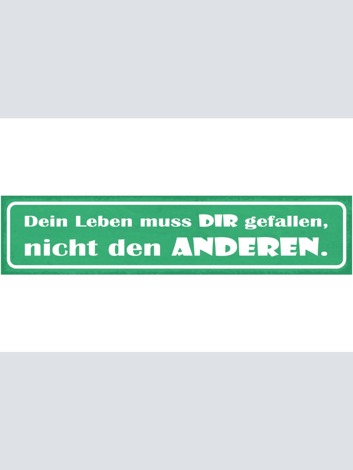 Schild Dein Leben Muss Dir Gefallen Nicht Den Anderen 46 x 10 Blech od. Holz