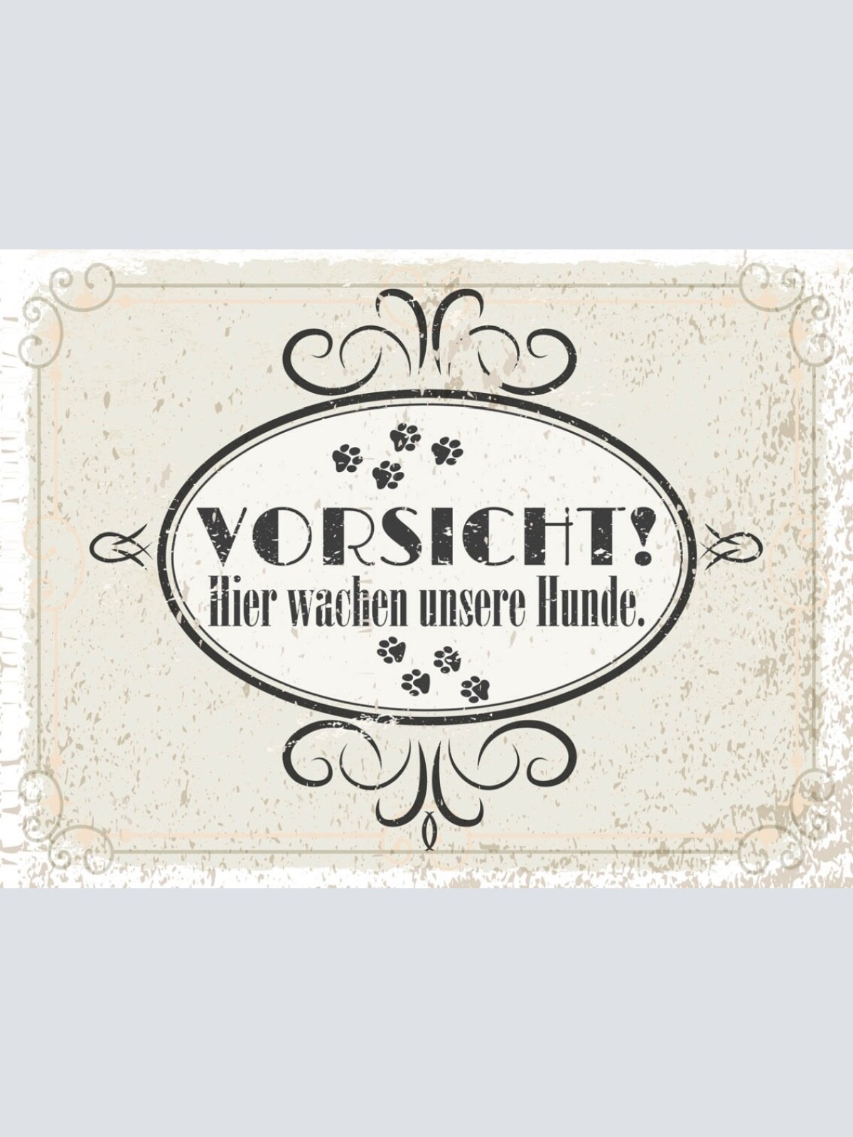 Schild Vorsicht Hier Wachen Unser Hunde Hund Tier 12x18 20x30 30x40 Blech/Holz