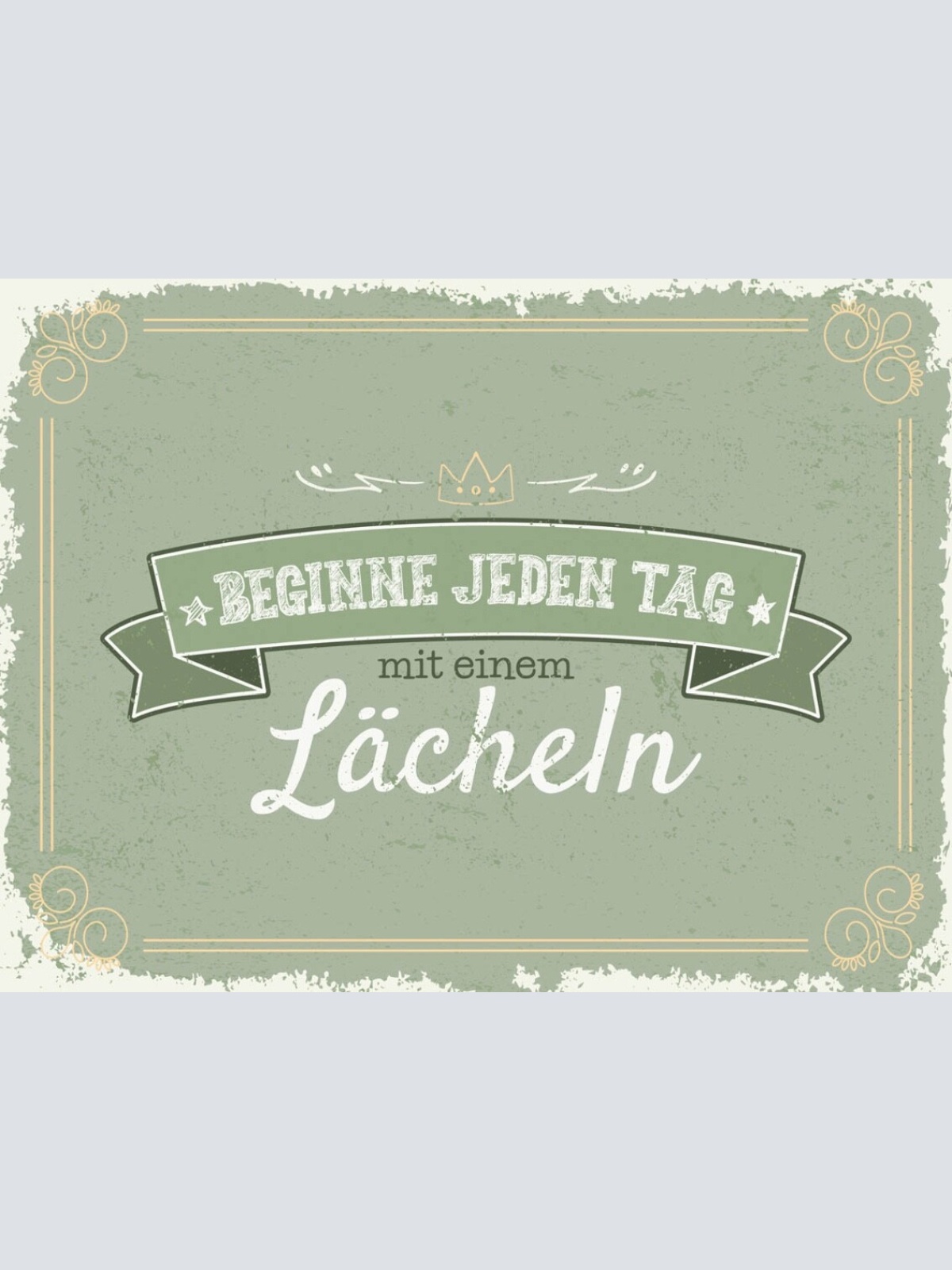 Schild Beginne Jeden Tag Mit Einem Lächeln 12x18 20x30 30x40 Blech/Holz