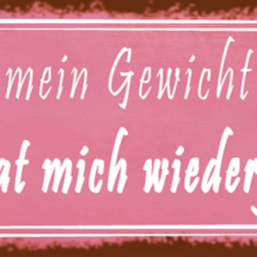 Schild Ich Habe Mein Gewicht Verloren Aber Es Hat Mich Wiedergefunden 27x10