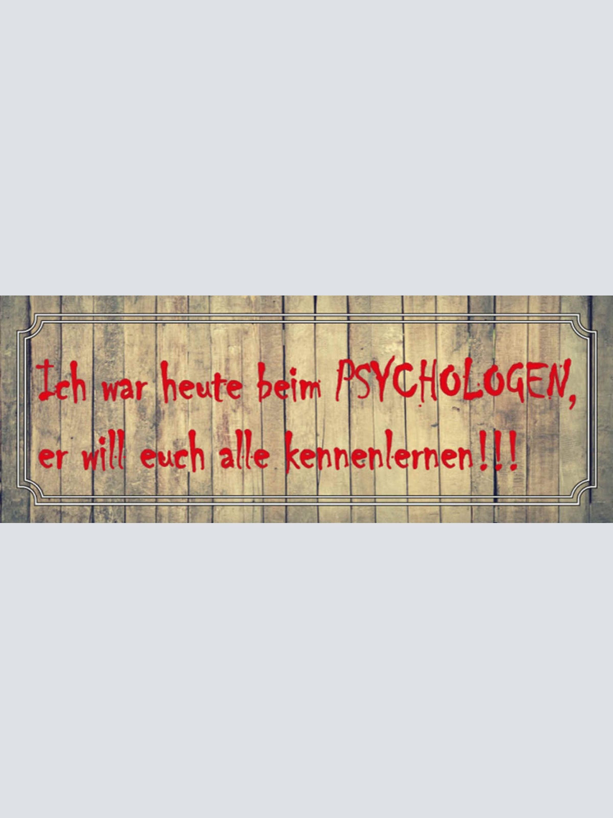 Schild Ich War Heute Beim Psychologen Er Will Euch Alle Kennenlernen 27x10