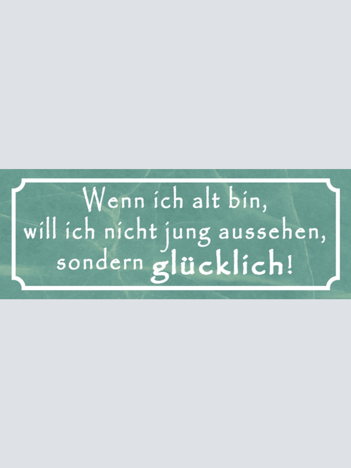 Schild Wenn Ich Alt Bin Will Ich Nicht Jung Aussehen Sondern Glücklich 27 x 10