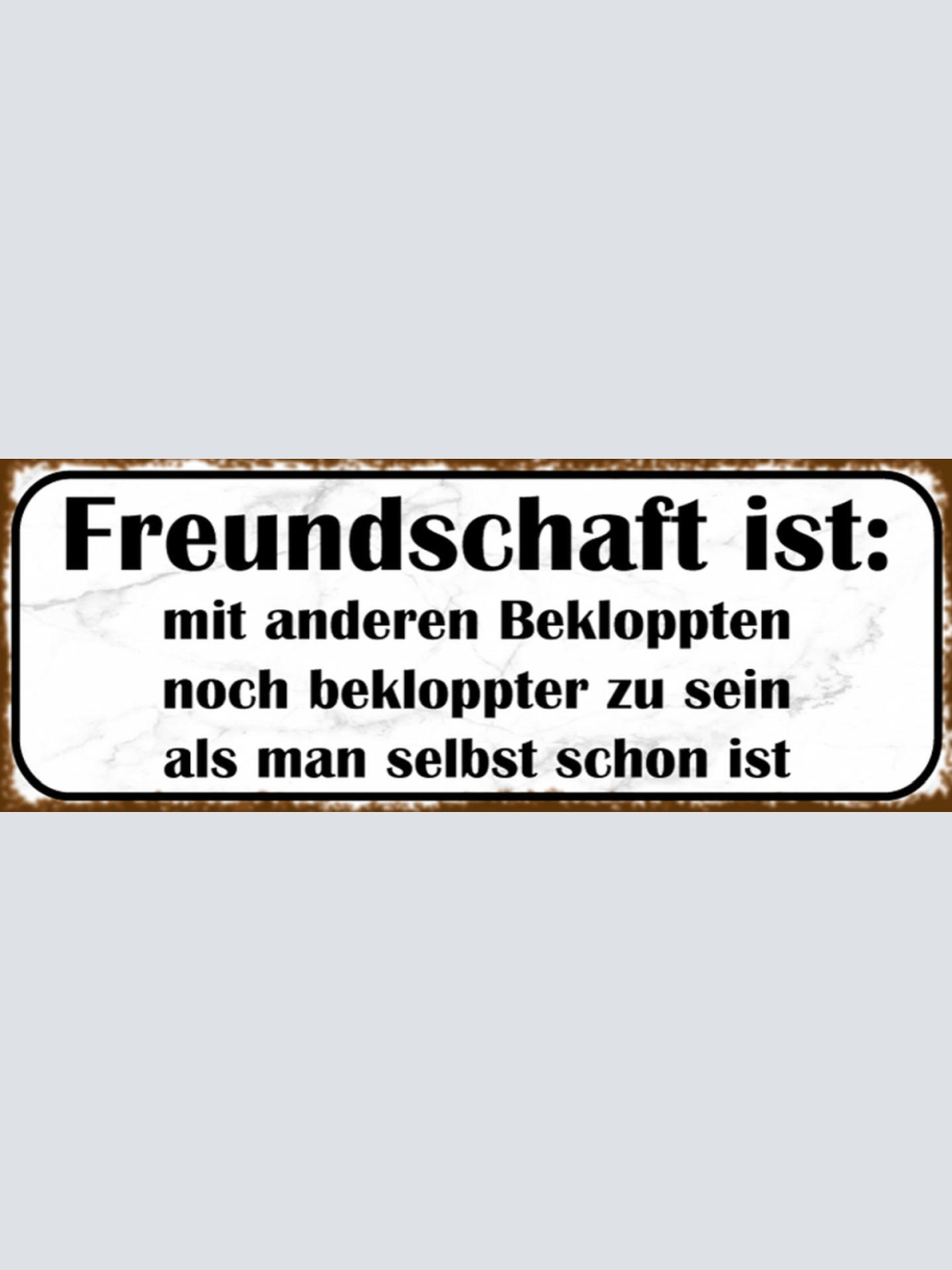 Schild Freundschaft Ist Mit Anderen Noch Bekloppter Zu Sein Als Man Selbst Ist