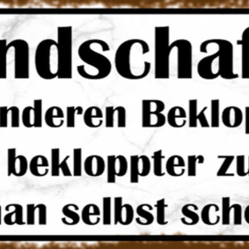 Schild Freundschaft Ist Mit Anderen Noch Bekloppter Zu Sein Als Man Selbst Ist