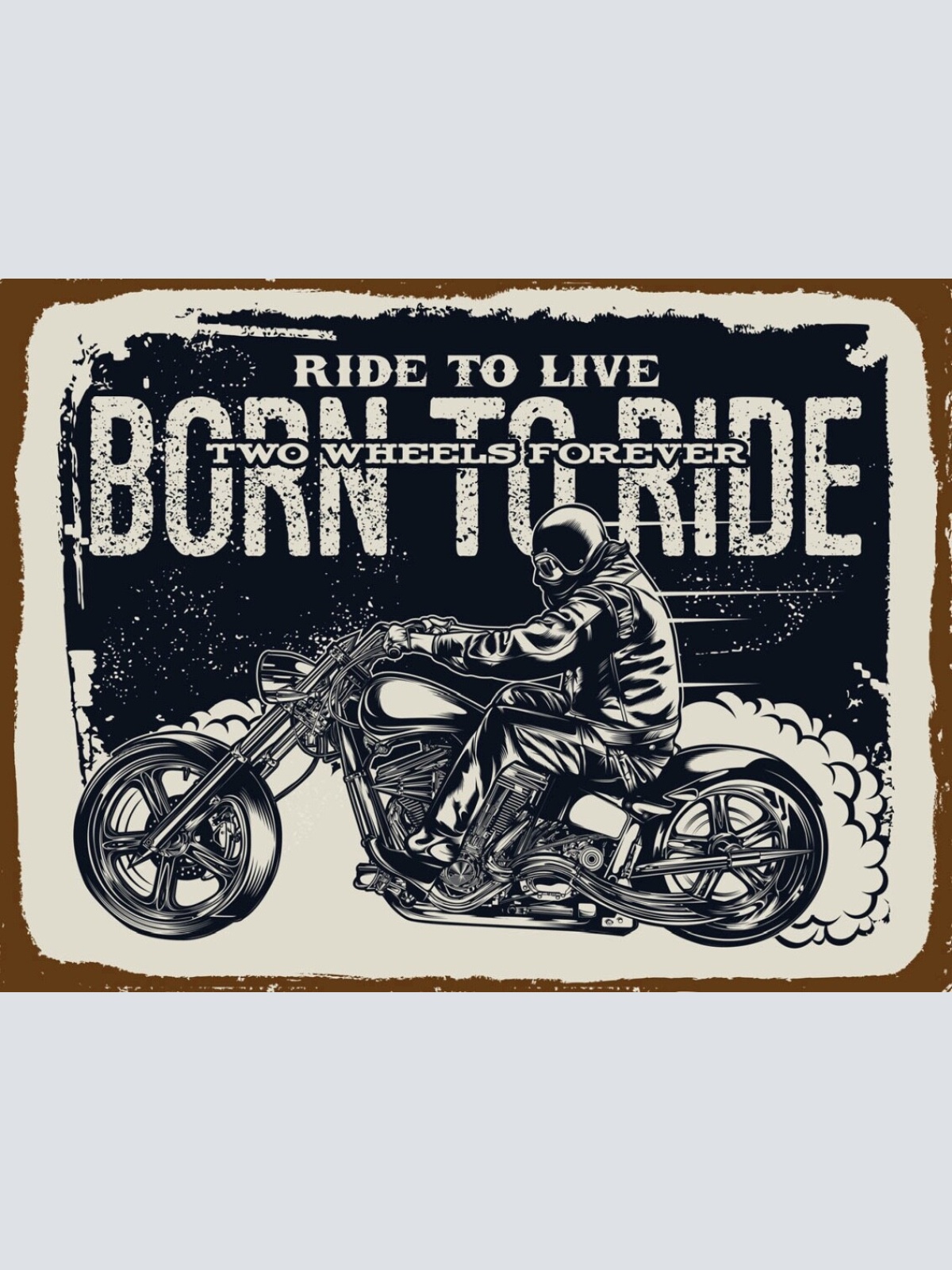 Schild Ride To Live Born To Ride Motorrad Biker 12x18 20x30 30x40 Blech/Holz