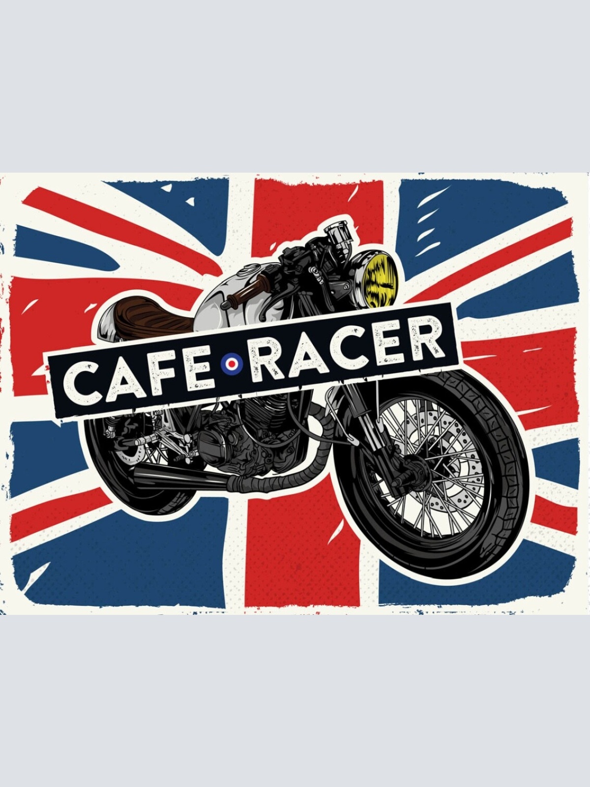Schild Cafe Racer UK Motorrad Bike Moped Biker 12x18 20x30 30x40 Blech/Holz
