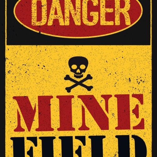 Schild Danger Mine Field Gefahr Minenfeld Vorsicht 12x18 20x30 30x40 Blech/Holz