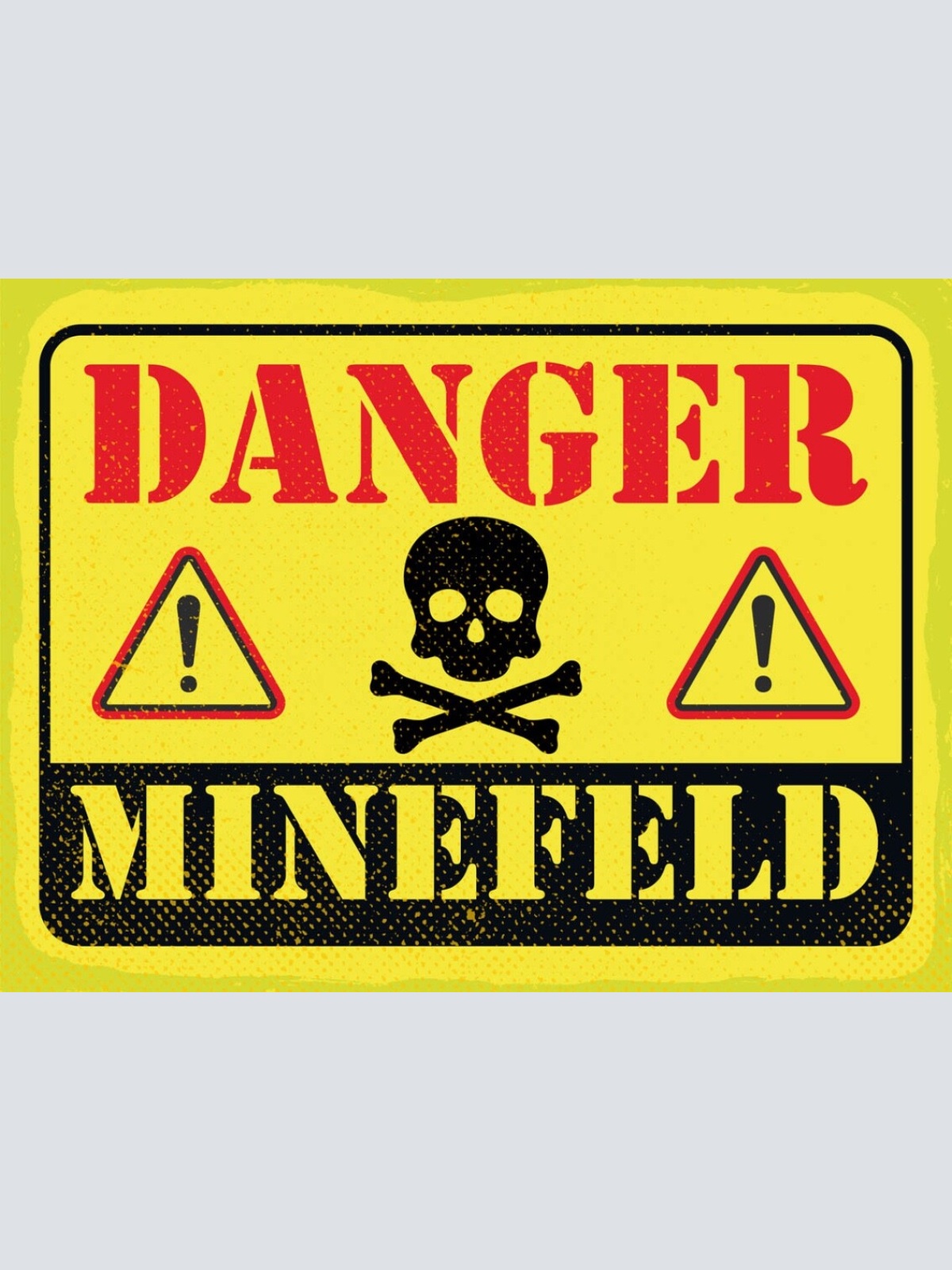 Schild Danger Mine Field Gefahr Minenfeld Vorsicht 12x18 20x30 30x40 Blech/Holz