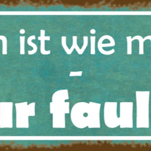 Schild Wollen Ist Wie Machen Nur Fauler Nixtun Arbeit 27 x 10 Blech od. Holz