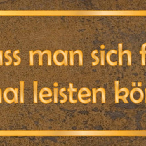 Schild Mich Muss Man Sich Finanziell Erstmal Leisten Können 27x10 Blech od.Holz