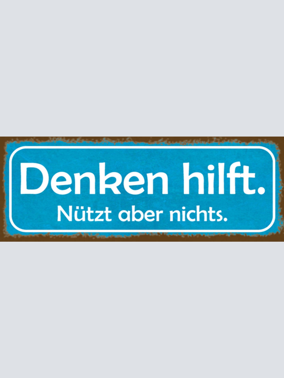 Schild Denken Hilft Nützt Aber Nix Dumm Doof 27 x 10 Blech od. Holz