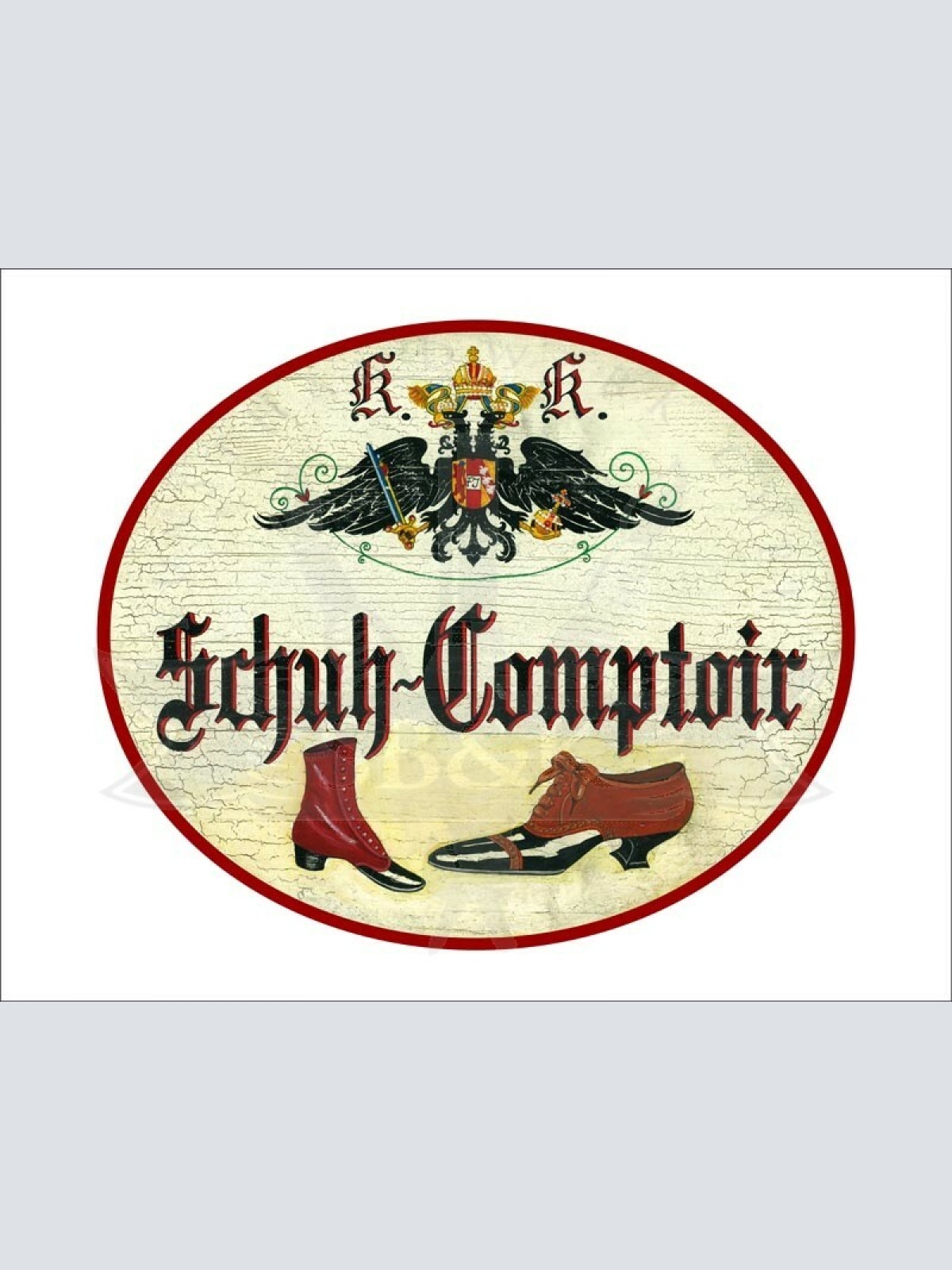 KuK Nostalgie Holzschild - Schuh-Comptoir - Lackschuh TH