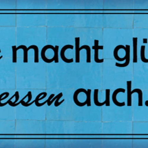 Schild Kochen Macht Glücklich Essen Auch Koch Küche Gericht 27x10 Blech od.Holz