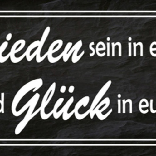 Schild Möge Frieden Sein In Eurem Haus & Glück In Euren Herzen 27x10