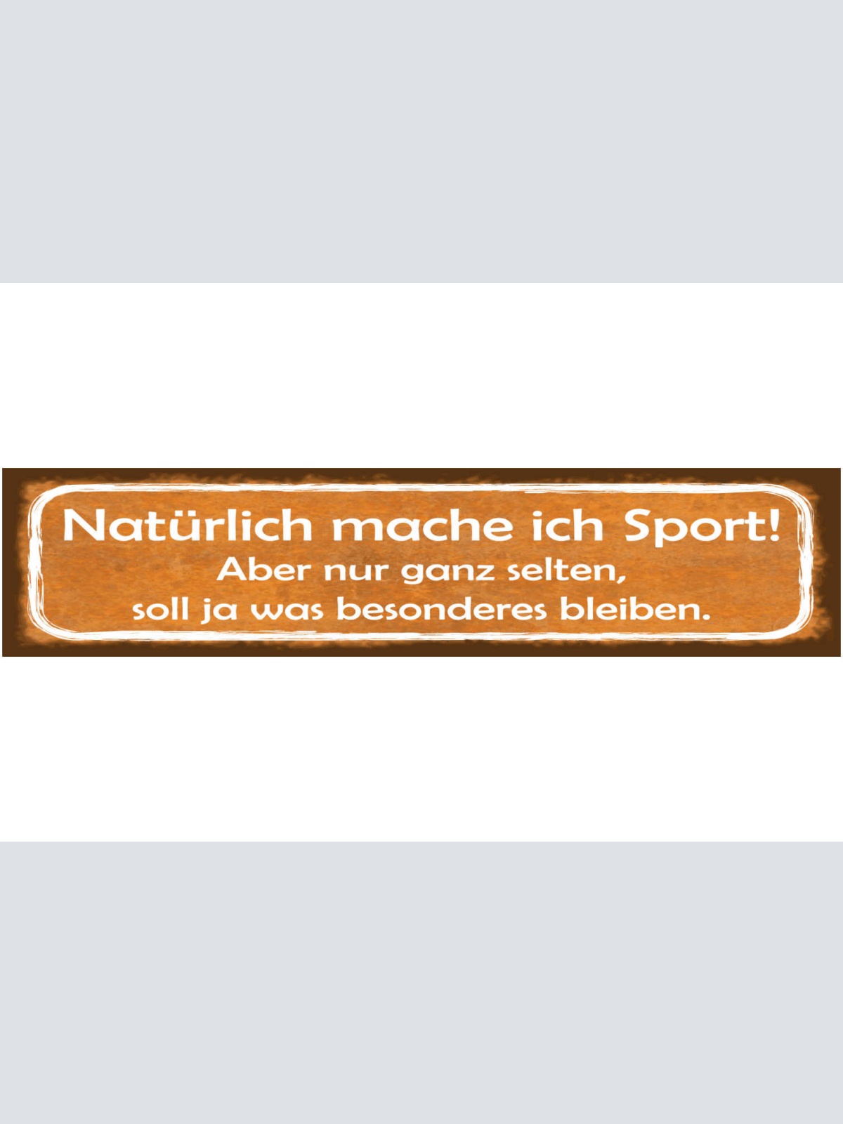 Schild Sport Selten Besonderes Training Willen Ehrgeiz 46 x 10 Blech od. Holz