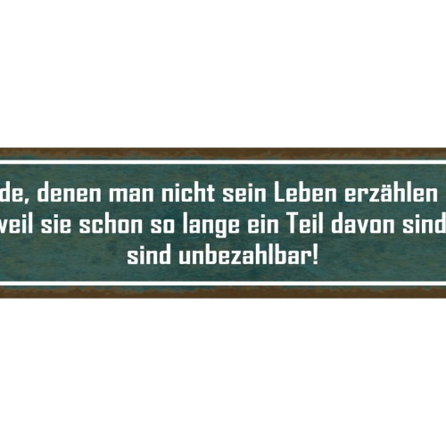Schild Freunde Teil Leben Erzählen Echte Freundschaft 46 x 10 Blech od. Holz
