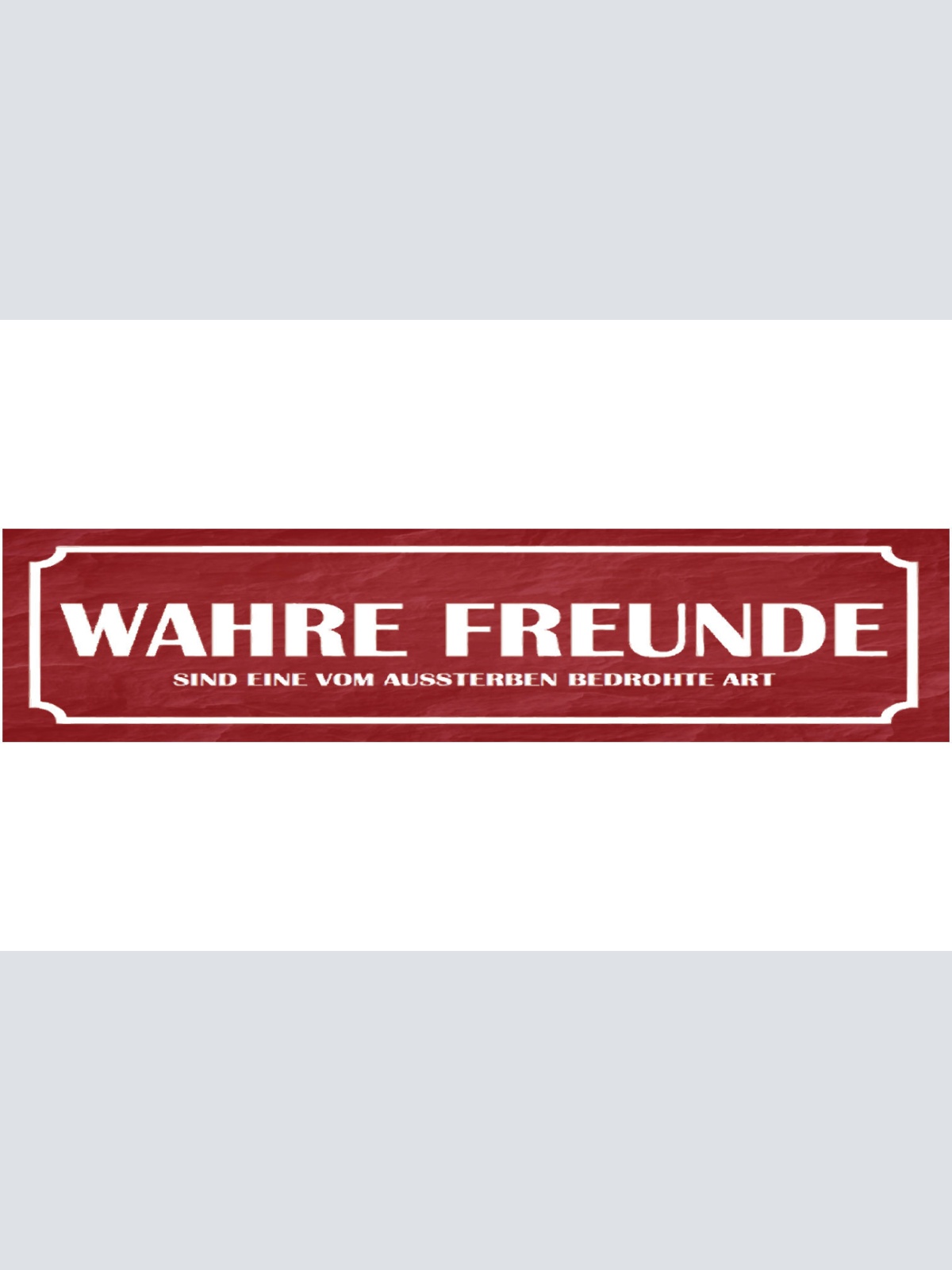 Schild Wahre Freunde Echte Selten Ausssterben Seltenheit 46 x 10 Blech od. Holz
