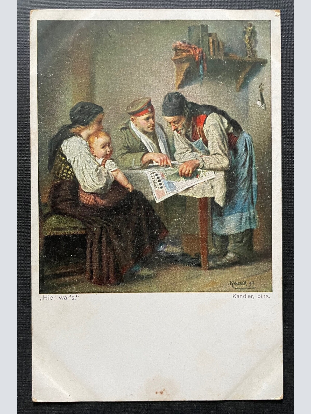 "Hier war's" Soldat Landkarte Familie Frau Kind Mann Militär Krieg 400449 TH F