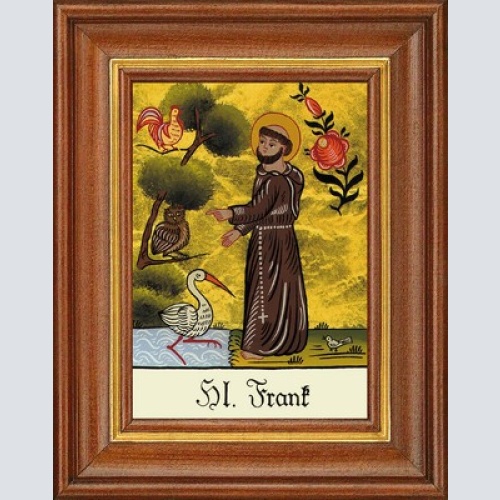 Hinterglasbild - heiliger frank - patronatsbild taufe namenspatron 12,7x16