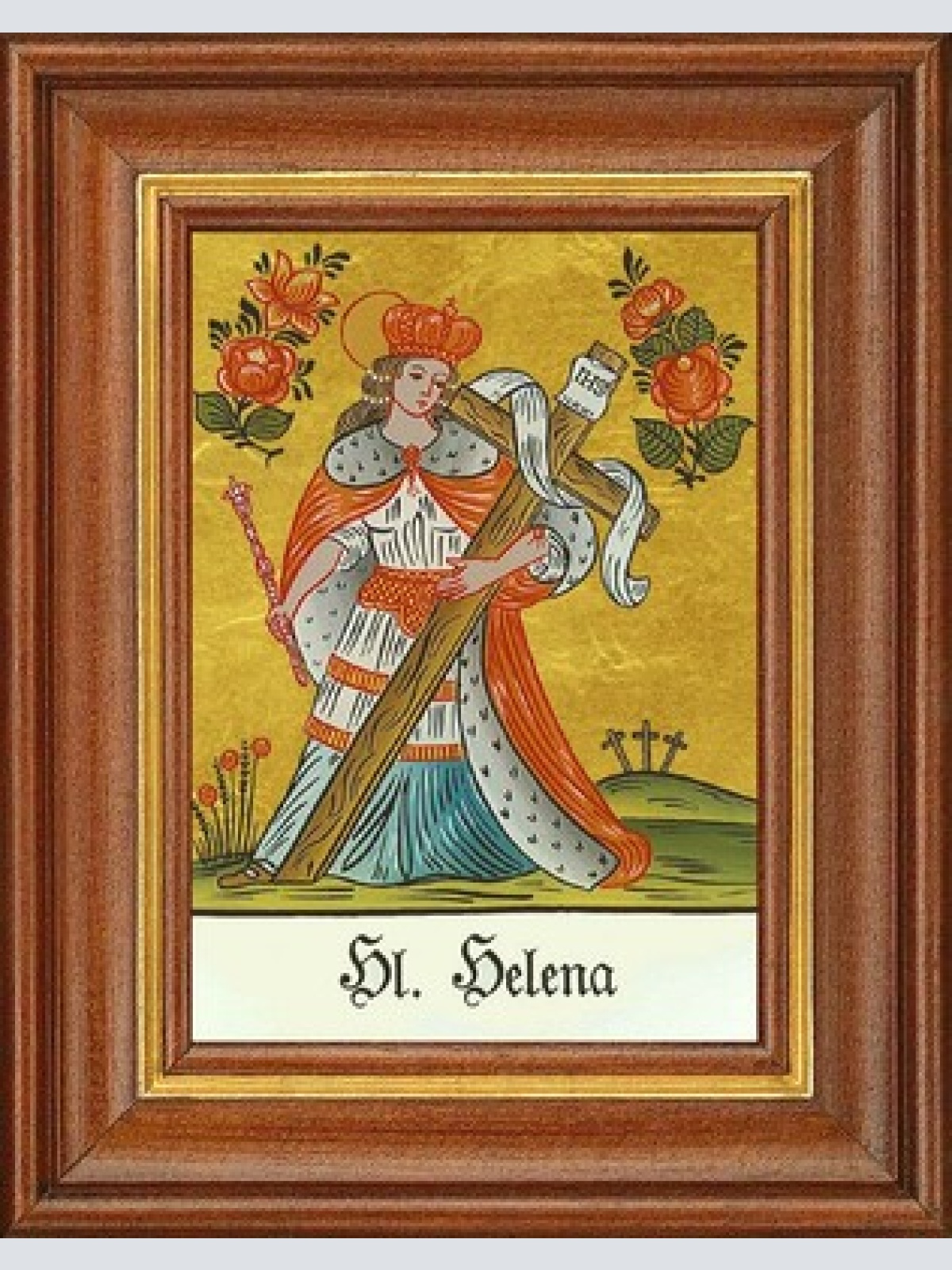 Hinterglasbild - heilige helena - patronatsbild taufe namenspatron 12,7x16