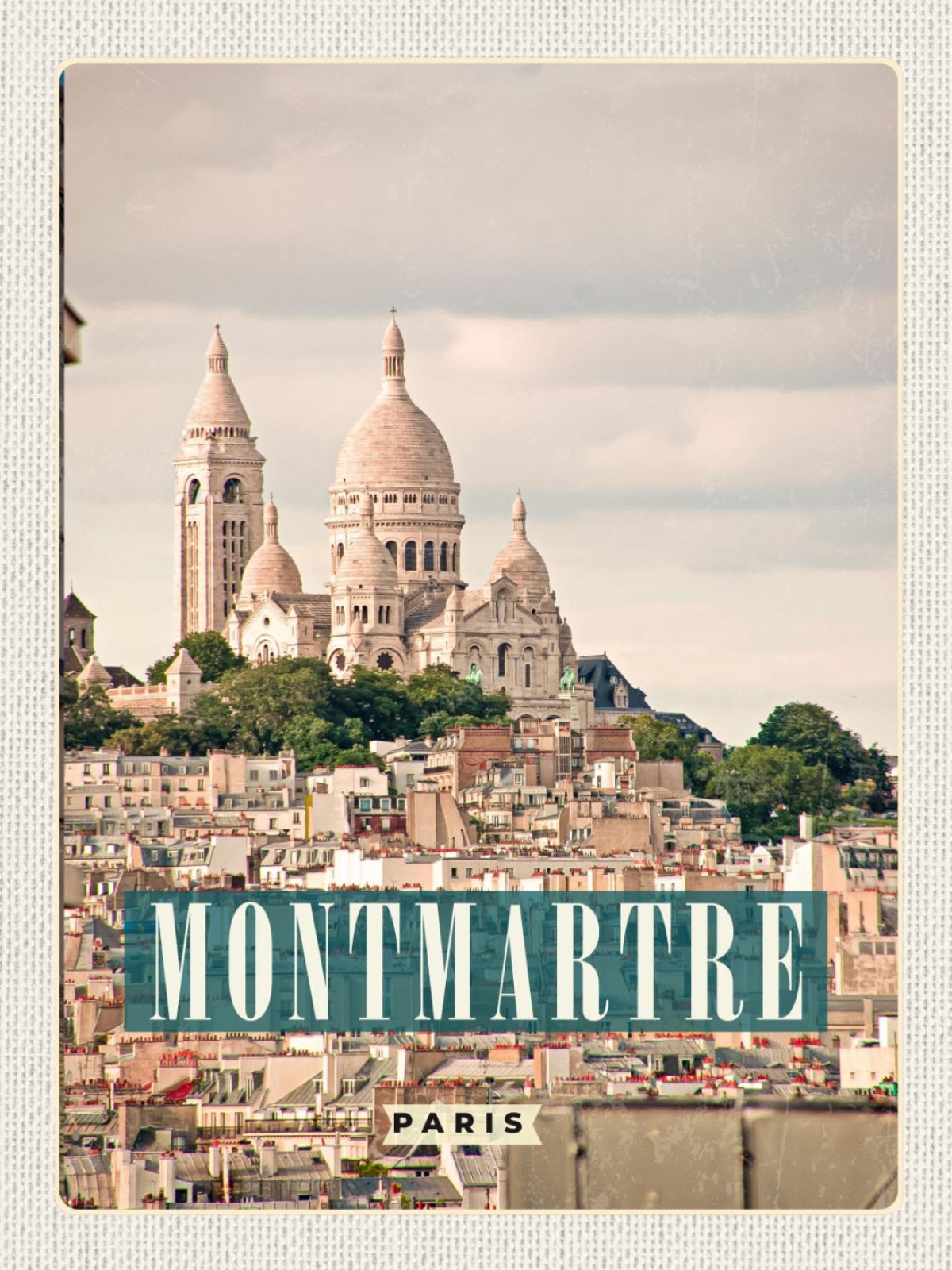 Schild Montmartre Paris Frankreich Sacré-Cœur 12x18 20x30 30x40 Blech/Holz