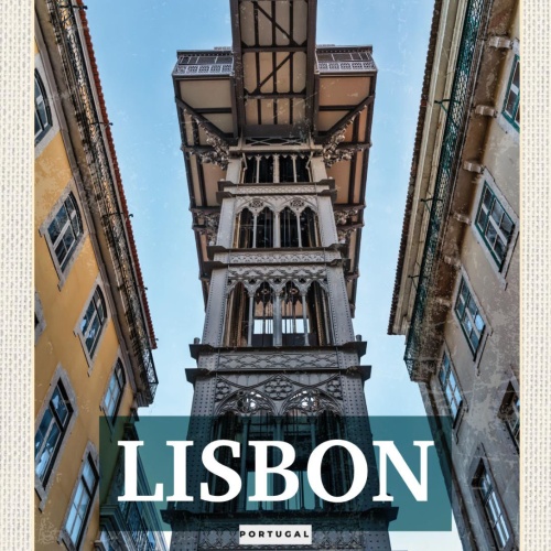 Schild Lisbon Lissabon Portugal Santa Justa Lift 12x18 20x30 30x40 Blech/Holz