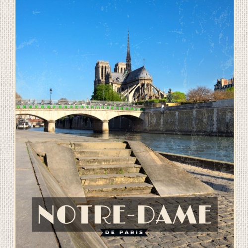 Schild Notre-Dame De Paris Frankreich Kathedrale 12x18 20x30 30x40 Blech/Holz