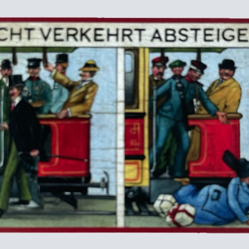 Nostalgie Holzschild Straßenbahn Nicht Verkehrt Absteigen Tramway Bahn Schild