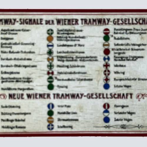Nostalgie Holzschild Tramway Signale Wiener Gesellschaft Straßenbahn Schild