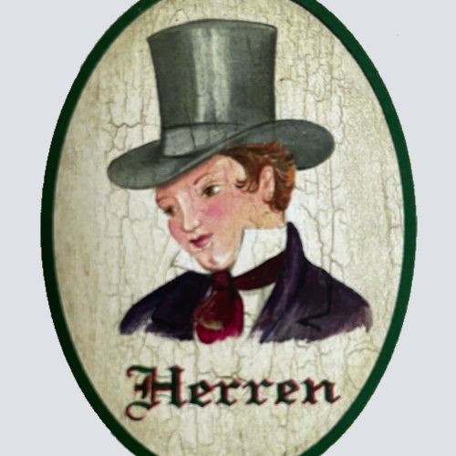 Nostalgie Holzschild Biedermeier Herren WC Toilette Klo Buben Schild