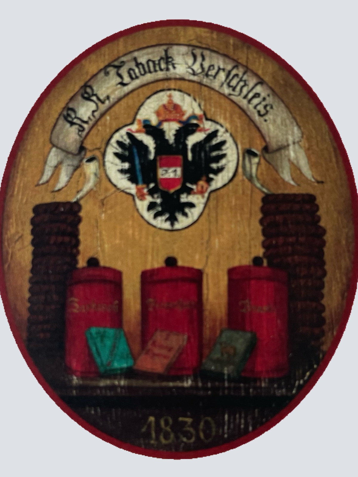 Nostalgie Holzschild Kuk Tabak Stempelverschleiß Trafik Kiosk Zigaretten Schild